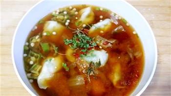 泡菜酸汤水饺的做法图解4