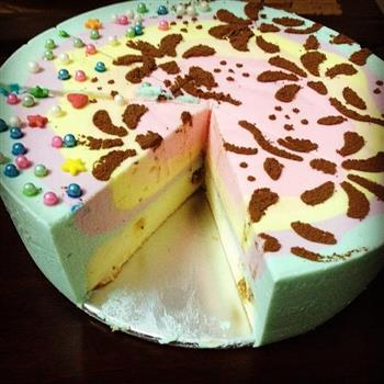 彩虹冻芝士蛋糕的做法步骤17