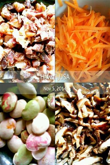 腊肉花豆香菇焖饭的做法步骤5