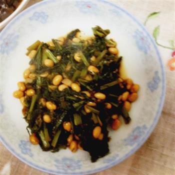 雪菜(萝卜缨)烀黄豆的做法图解13