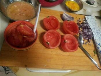 番茄盅鸡肉蓉烤蛋的做法图解5
