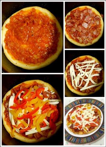 电饭锅自制培根披萨的做法图解7