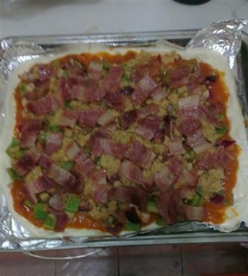 培根肉松披萨的做法步骤5