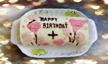 生日彩绘蛋糕卷的做法步骤21