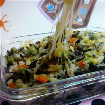 杂蔬芝士菰米焗饭的做法图解6