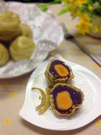 紫薯蛋黄抹茶酥的做法步骤14