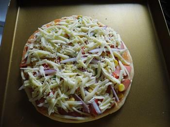 火腿彩椒披萨的做法步骤11