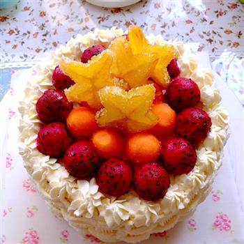 6寸水果奶油花篮裱花蛋糕的做法步骤27