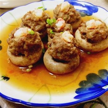 虾仁肉丸酿口蘑—冬季暖身的做法图解7