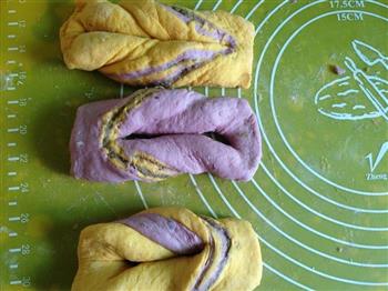 南瓜紫薯豆沙面包卷的做法图解11