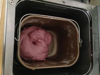 南瓜紫薯豆沙面包卷的做法图解4