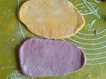 南瓜紫薯豆沙面包卷的做法步骤7