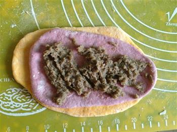 南瓜紫薯豆沙面包卷的做法步骤8