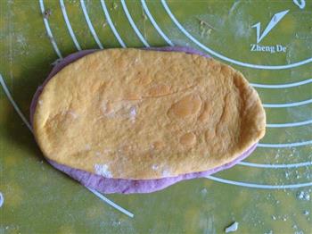 南瓜紫薯双色土司的做法步骤2