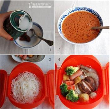 红咖喱大虾米粉的做法步骤2