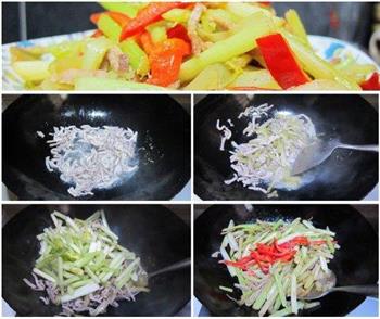 西芹榨菜炒肉丝的做法步骤1