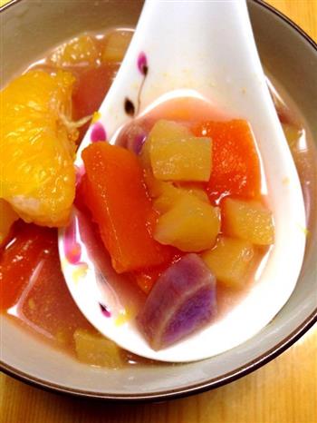 苹果木瓜甜橙紫薯椰汁西米露的做法图解8