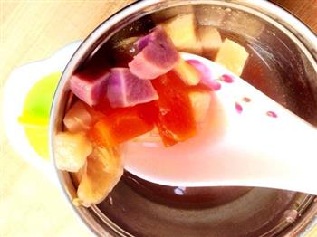 苹果木瓜甜橙紫薯椰汁西米露的做法图解9