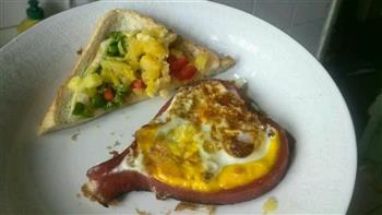 爱心煎蛋+蔬菜三明治的做法步骤5