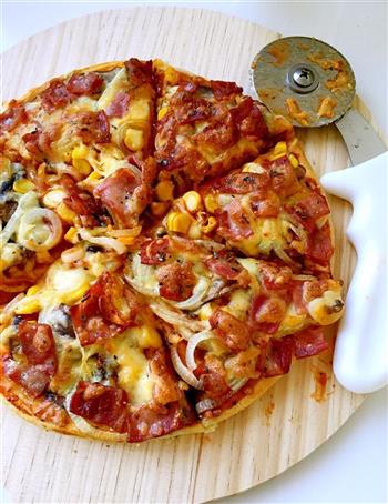 蘑菇培根芝士披萨的做法步骤8