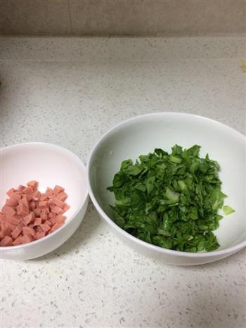 火腿青菜粥的做法步骤2