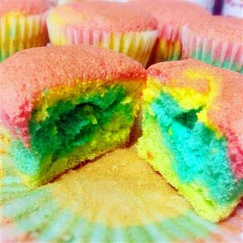 彩虹cupcake■戚风纸杯蛋糕■的做法步骤5