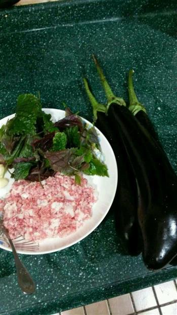 紫苏肉沫煮茄瓜的做法图解1