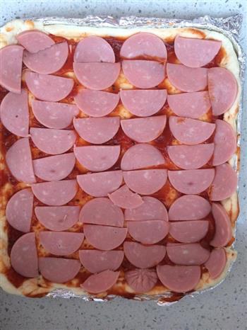 超简单火腿虾仁披萨-用烤箱自带烤盘的做法图解7