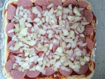 超简单火腿虾仁披萨-用烤箱自带烤盘的做法步骤9