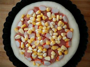 蟹柳香肠披萨的做法图解12
