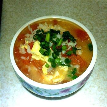 西红柿蛋汤泡饭的做法步骤5