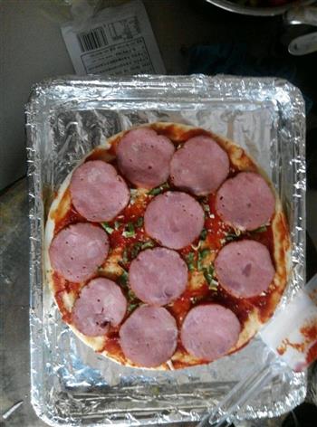 自创黑椒培根火腿果蔬披萨的做法步骤5