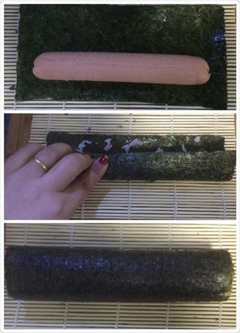 花样寿司-方型火腿花瓜鸡蛋卷的做法步骤3