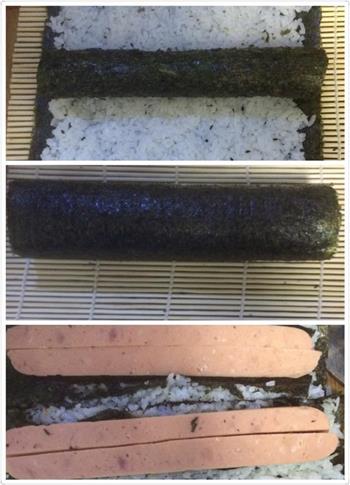 花样寿司-方型火腿花瓜鸡蛋卷的做法步骤4