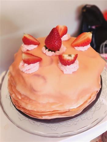 粉粉的草莓千层蛋糕的做法步骤8
