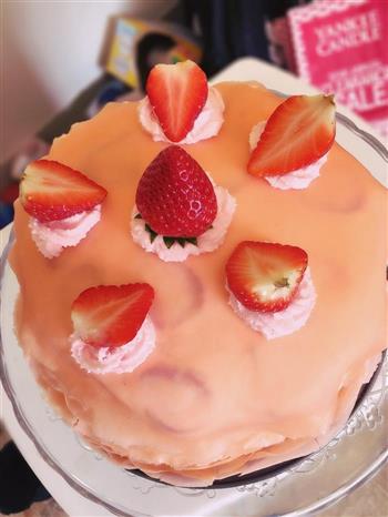 粉粉的草莓千层蛋糕的做法步骤9