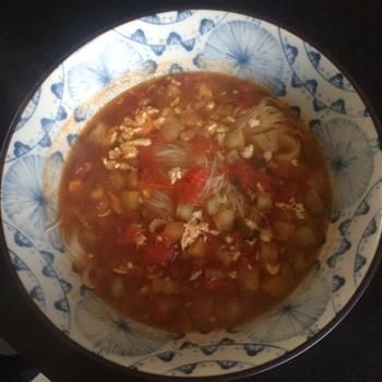 西红柿茄丁酸汤面的做法步骤1