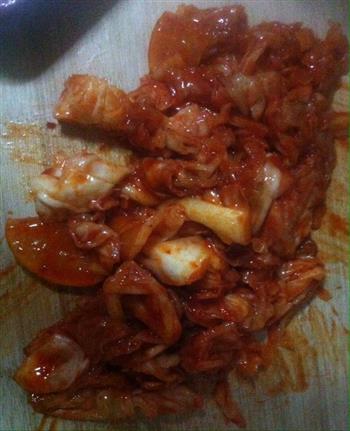 韩式辣白菜培根饭的做法步骤3