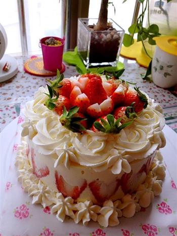 玫瑰草莓奶油慕斯蛋糕6寸的做法步骤42