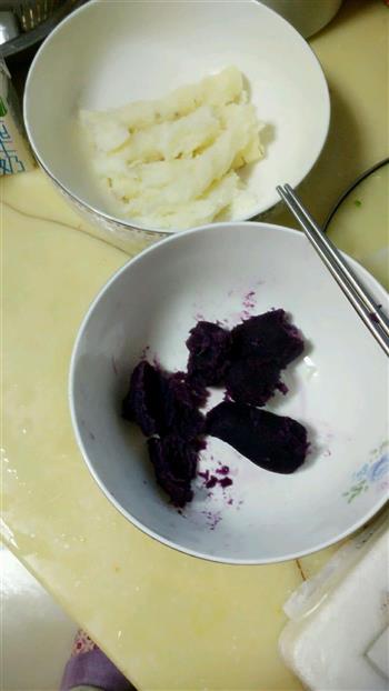 奶香紫薯山药糕的做法步骤2