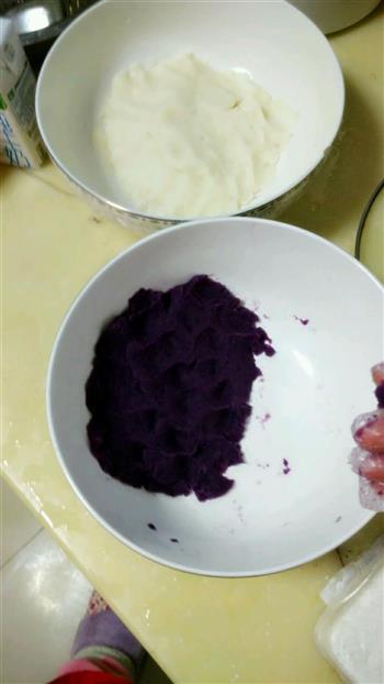 奶香紫薯山药糕的做法步骤3