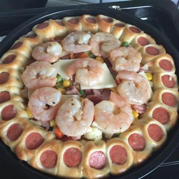 香肠花边大虾披萨的做法图解24