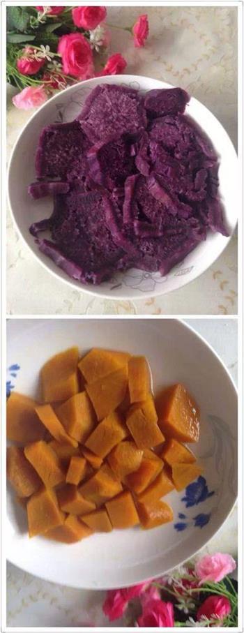 南瓜紫薯糯米糍的做法步骤4