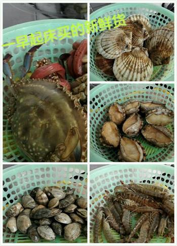 鲍鱼扇贝梭子蟹斑节虾蛤蜊小黄鱼海鲜面的做法步骤1
