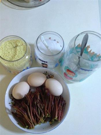 香椿煎蛋的做法步骤1