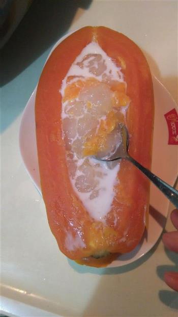 木瓜炖雪蛤膏的做法图解3