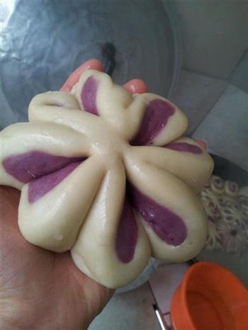 紫薯蝴蝶花式馒头的做法图解12
