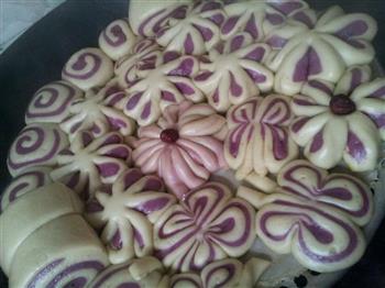 紫薯蝴蝶花式馒头的做法步骤8