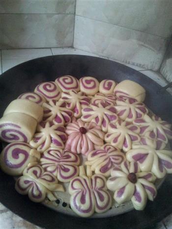 紫薯蝴蝶花式馒头的做法步骤9