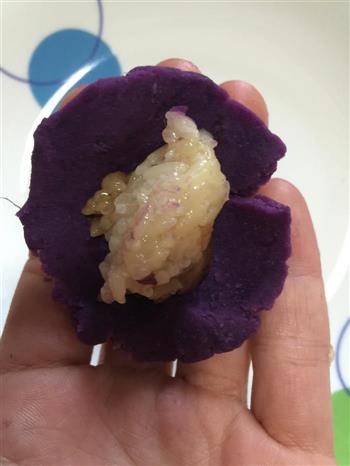 有料的紫薯球的做法图解3